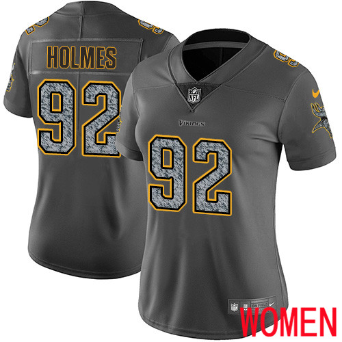 Minnesota Vikings #92 Limited Jalyn Holmes Gray Static Nike NFL Women Jersey Vapor Untouchable->women nfl jersey->Women Jersey